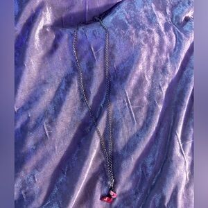 Pink butterfly necklace